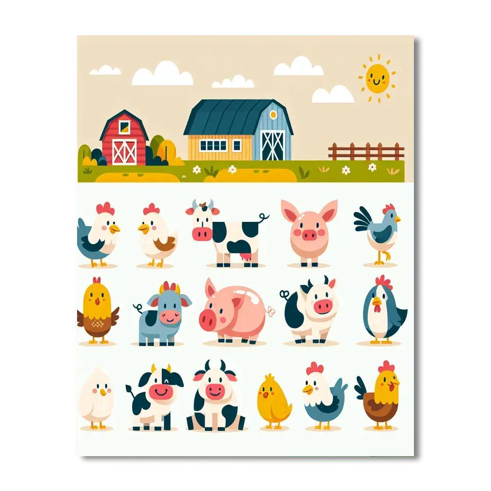 Farm Adventure Paint By Numbers Art