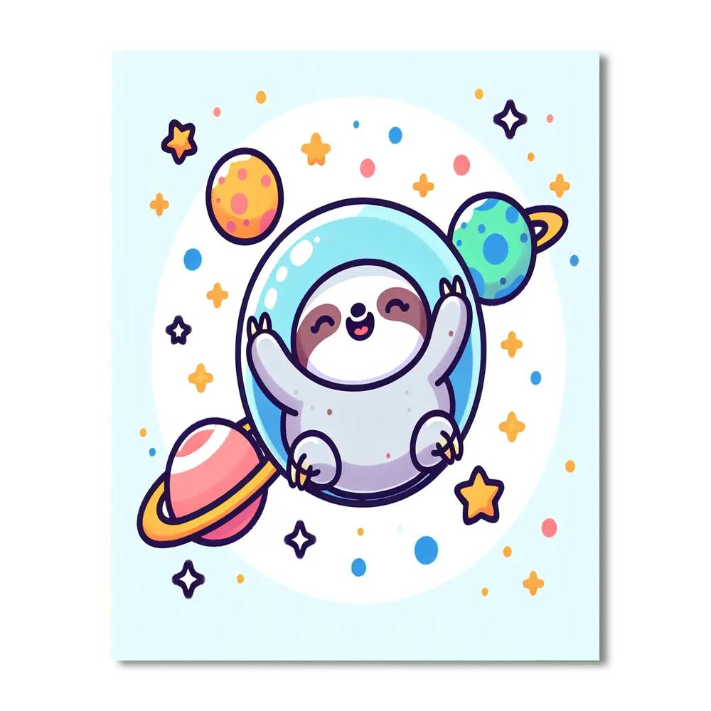 Space Sloth Expedition Number Painting