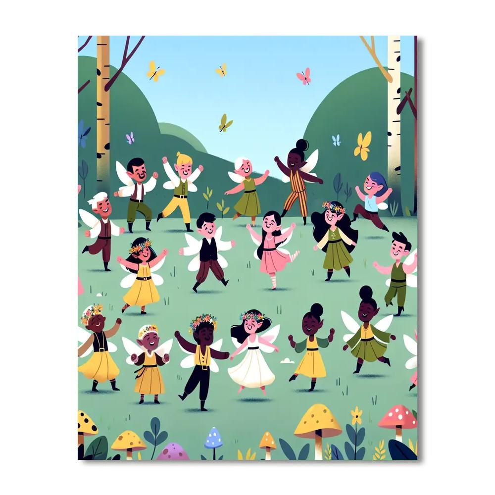 Forest Faerie's Enchanted Gathering Number Painting