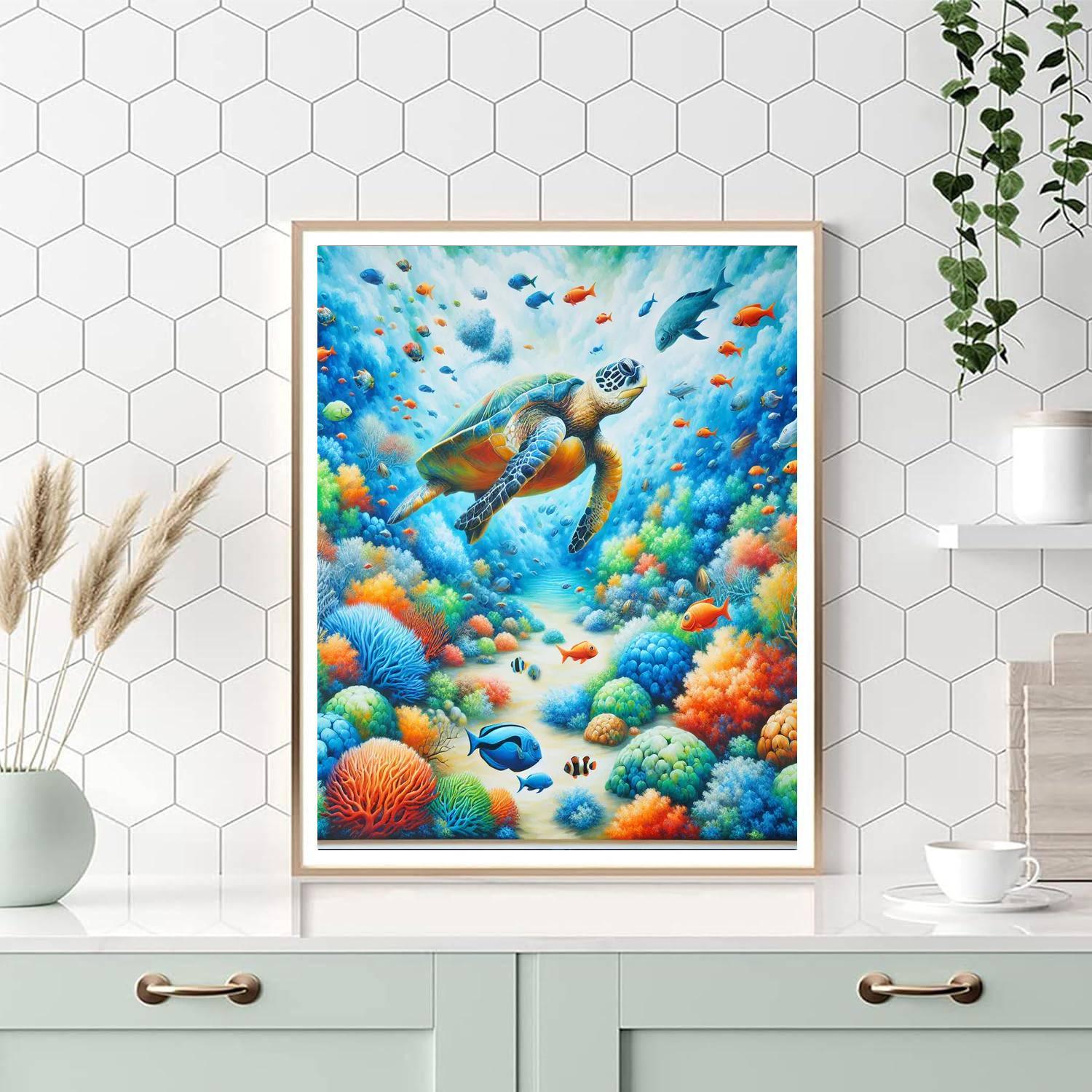 Turtle's Ocean Journey DIY Paint By Numbers