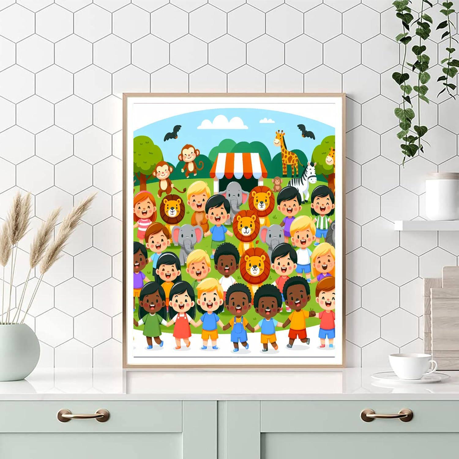 Animal Adventure Day Painting Number Kit