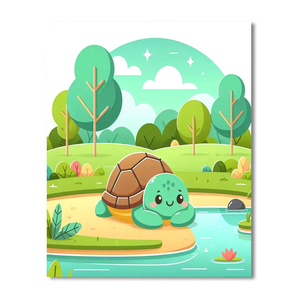 Tranquil Turtle Oasis Painting Number Kit