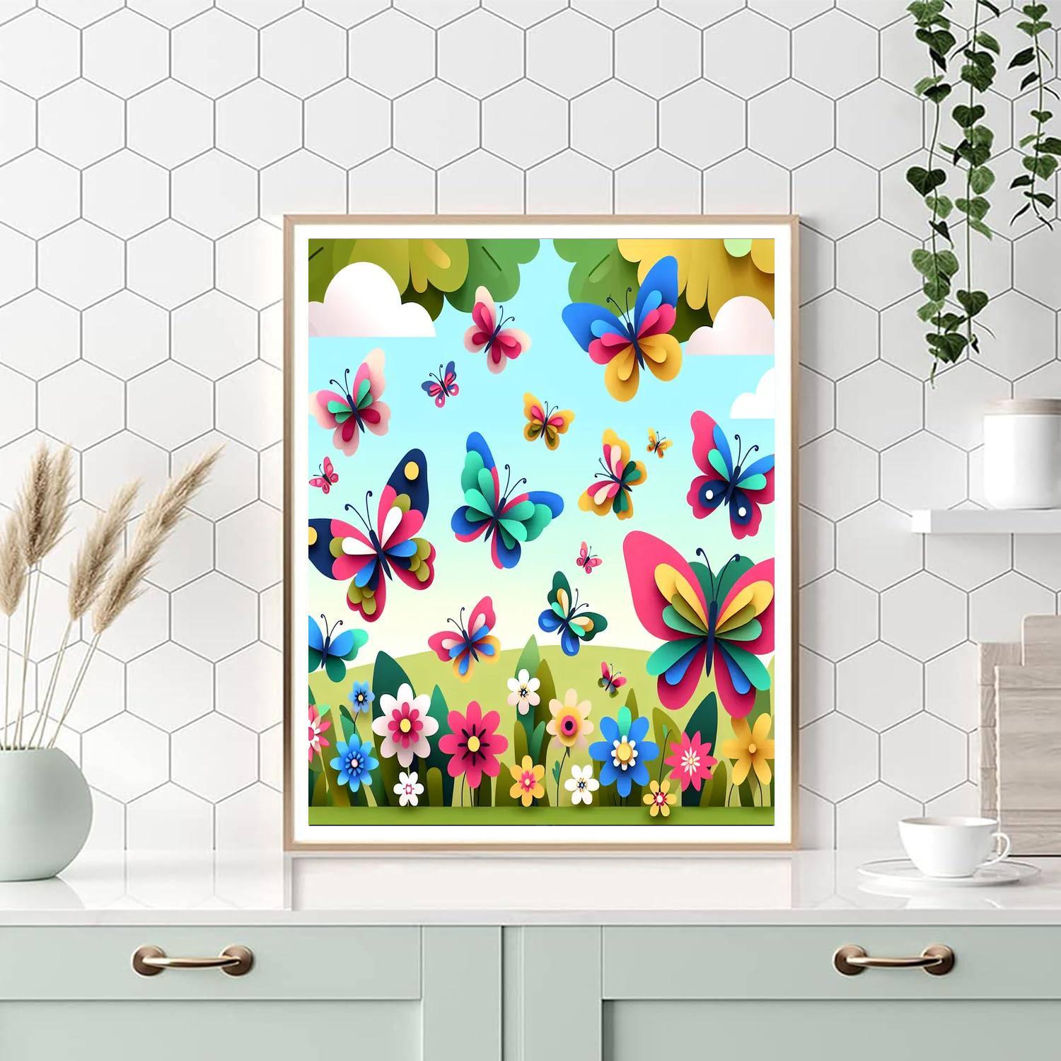 Sunny Butterfly Dance Paint By Number