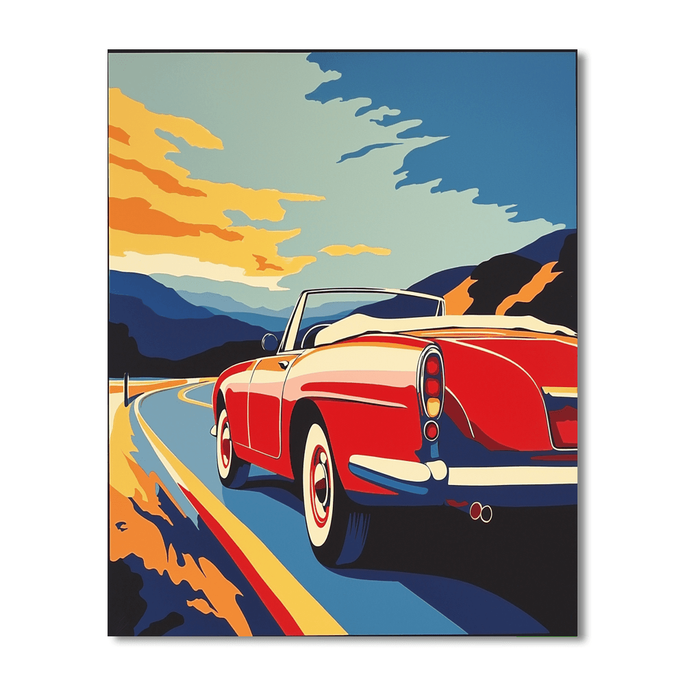 Roy Lichtenstein Inspired Retro Road Trip  DIY Paint By Numbers