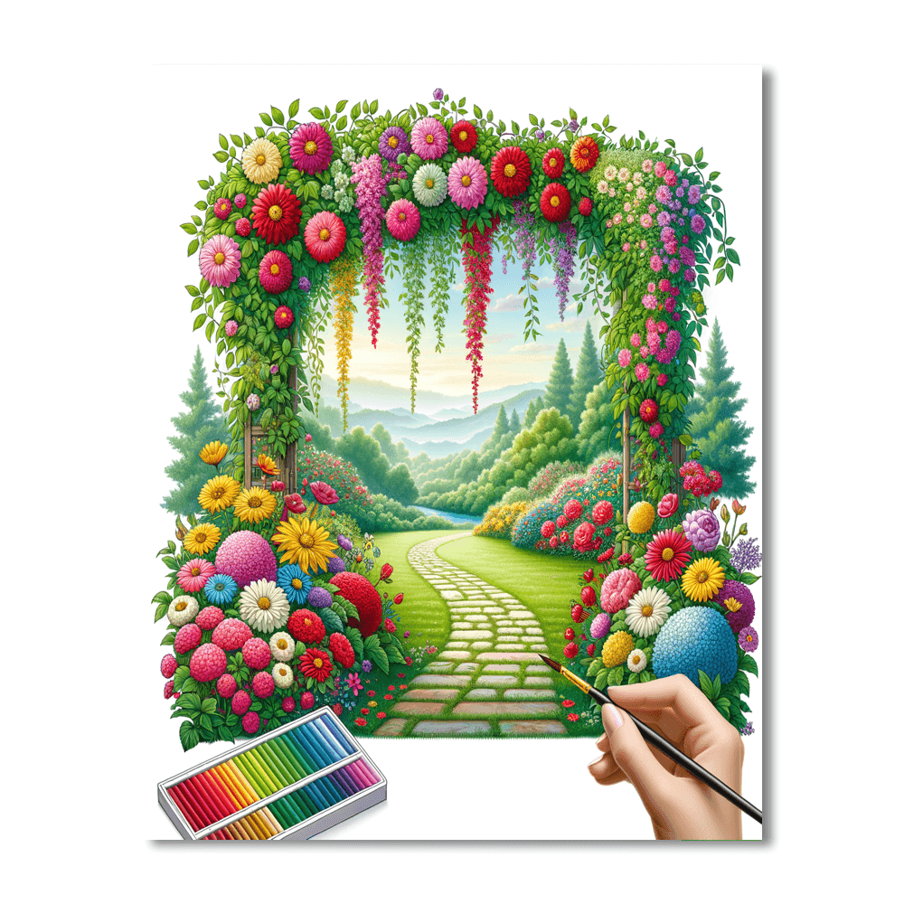 Dreamy Garden Pathway DIY Paint By Numbers