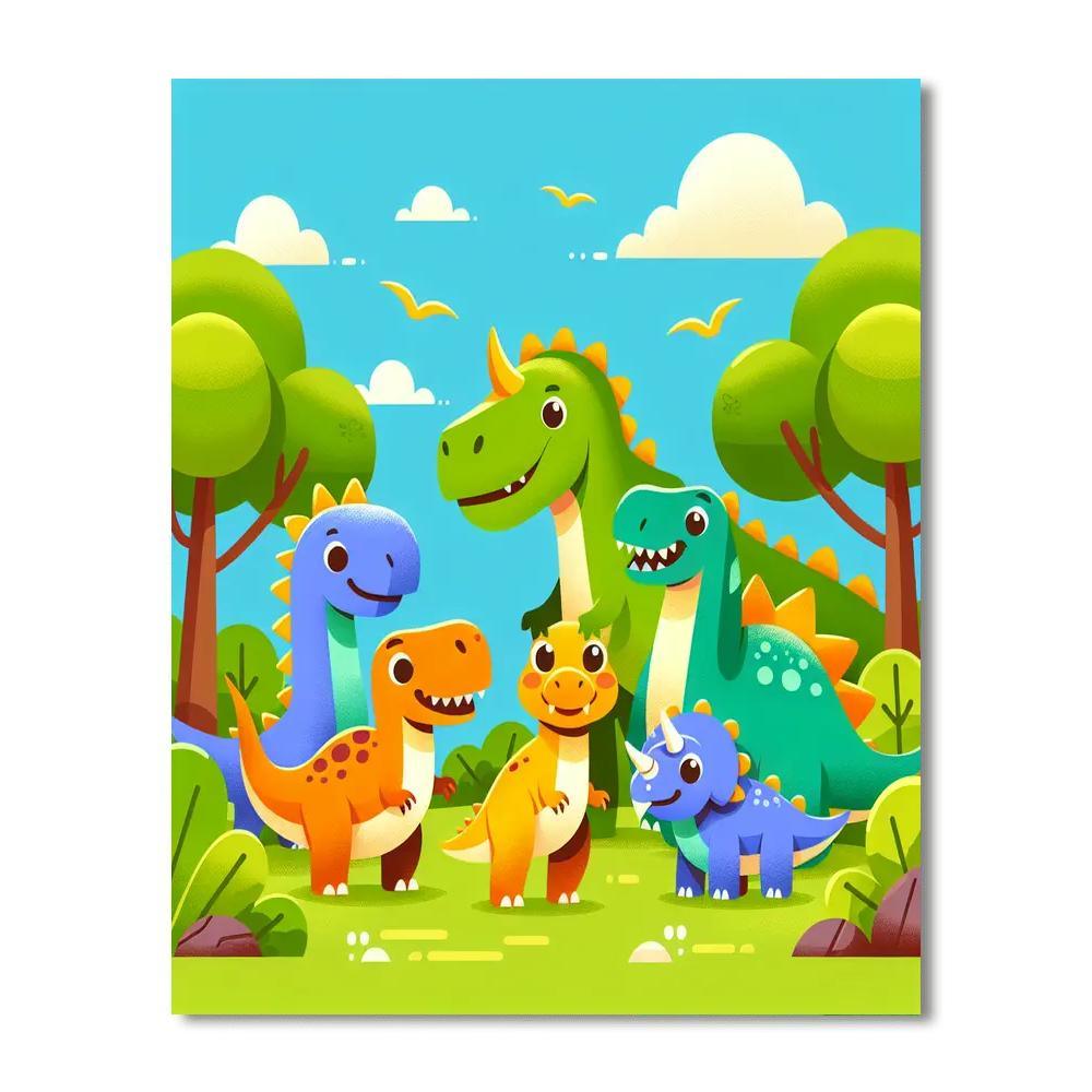 Adventurous Dinosaur Park Paint By Number