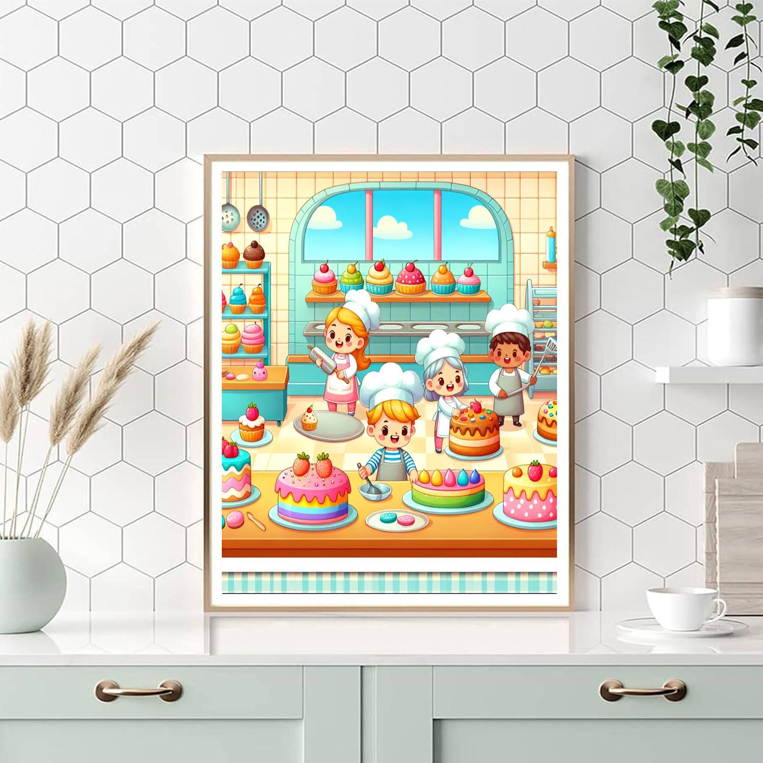 Charming Bakery Delights Painting Number Kit