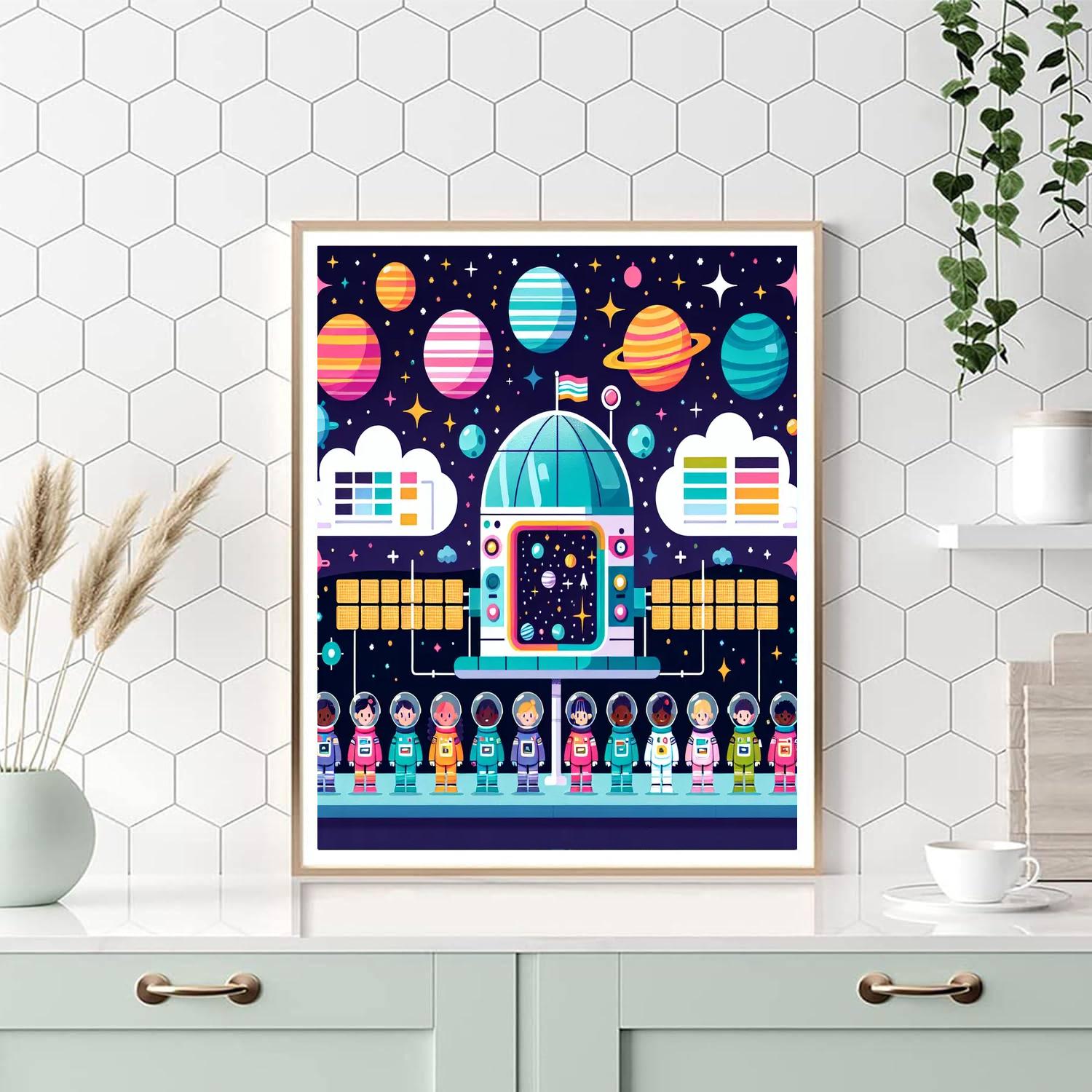 Splendid Space Station Numbered Painting Kits