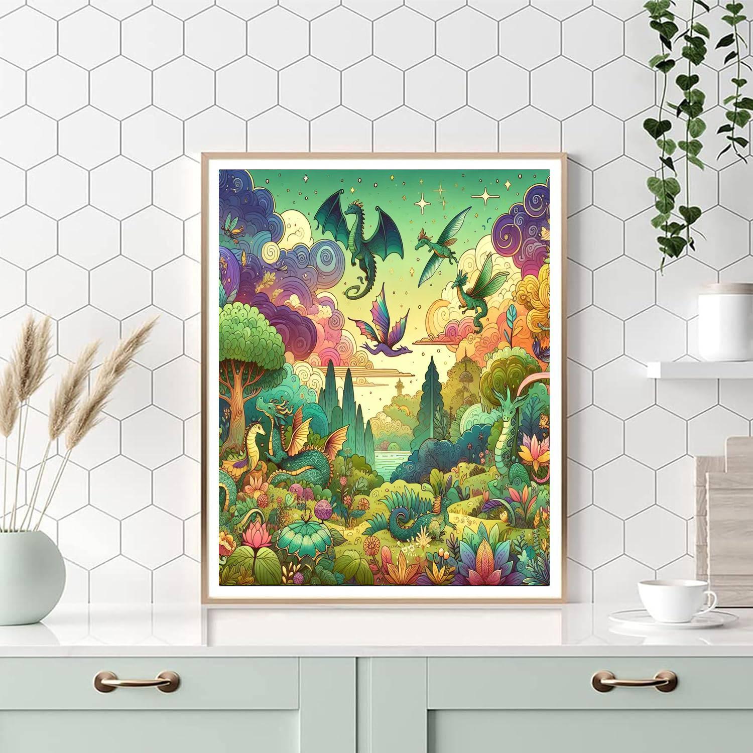 Mythical Creature Haven Paint By Numbers Art