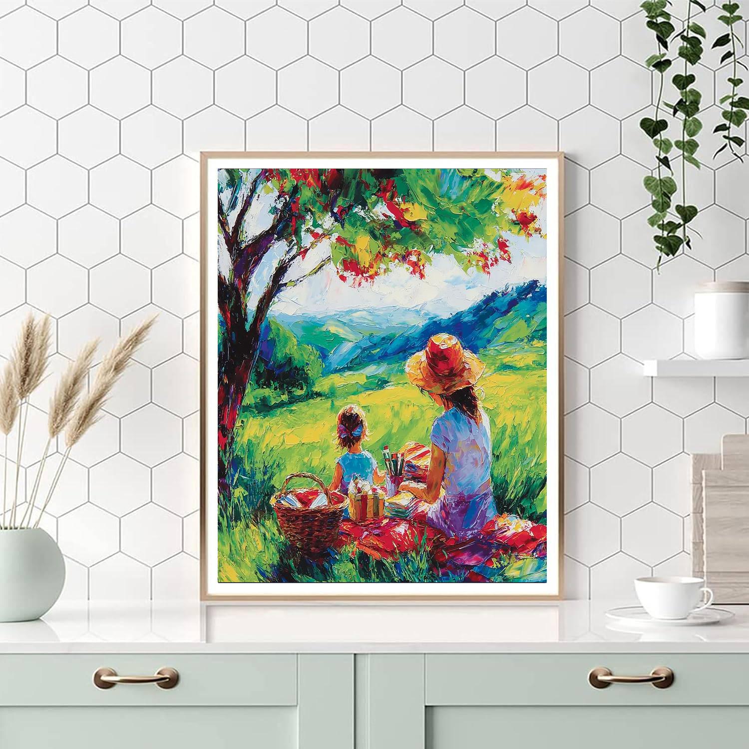 Mother's Day Picnic Delight Painting Number Kit