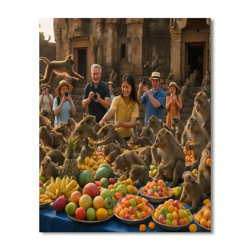 Lopburi Monkey Festival - Lopburi Painting By Numbers Kit