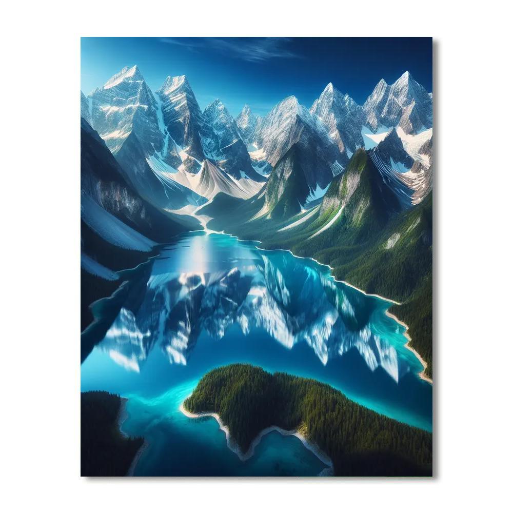 Mystical Mountain Reflection Paint By Number