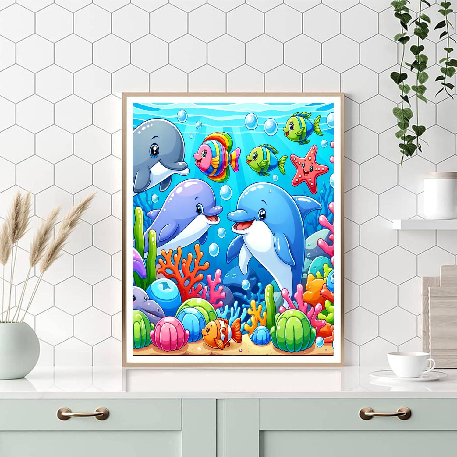 Colorful Underwater Friends Paint By Numbers Art