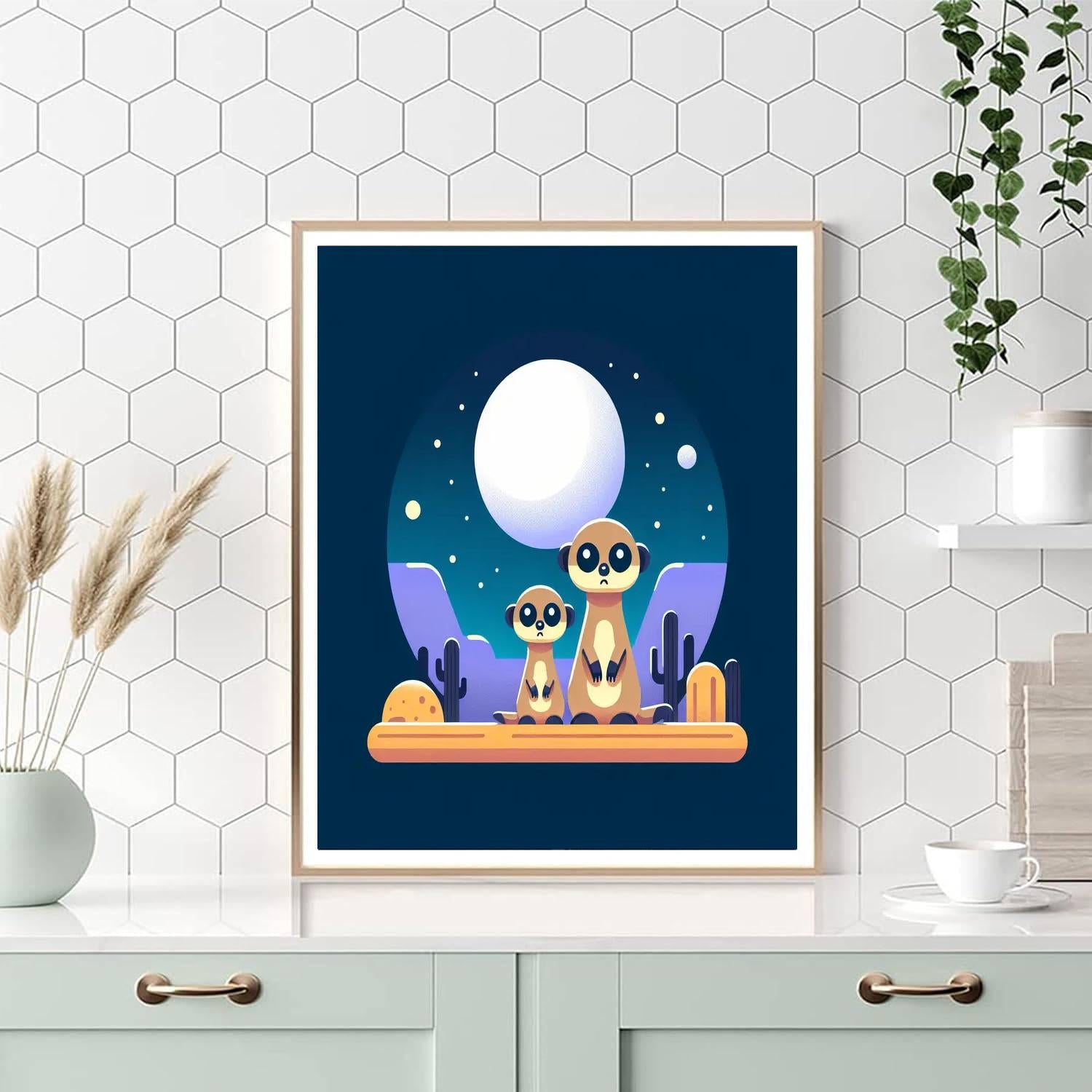 Moonlit Meerkat Mystery Painting Number Kit