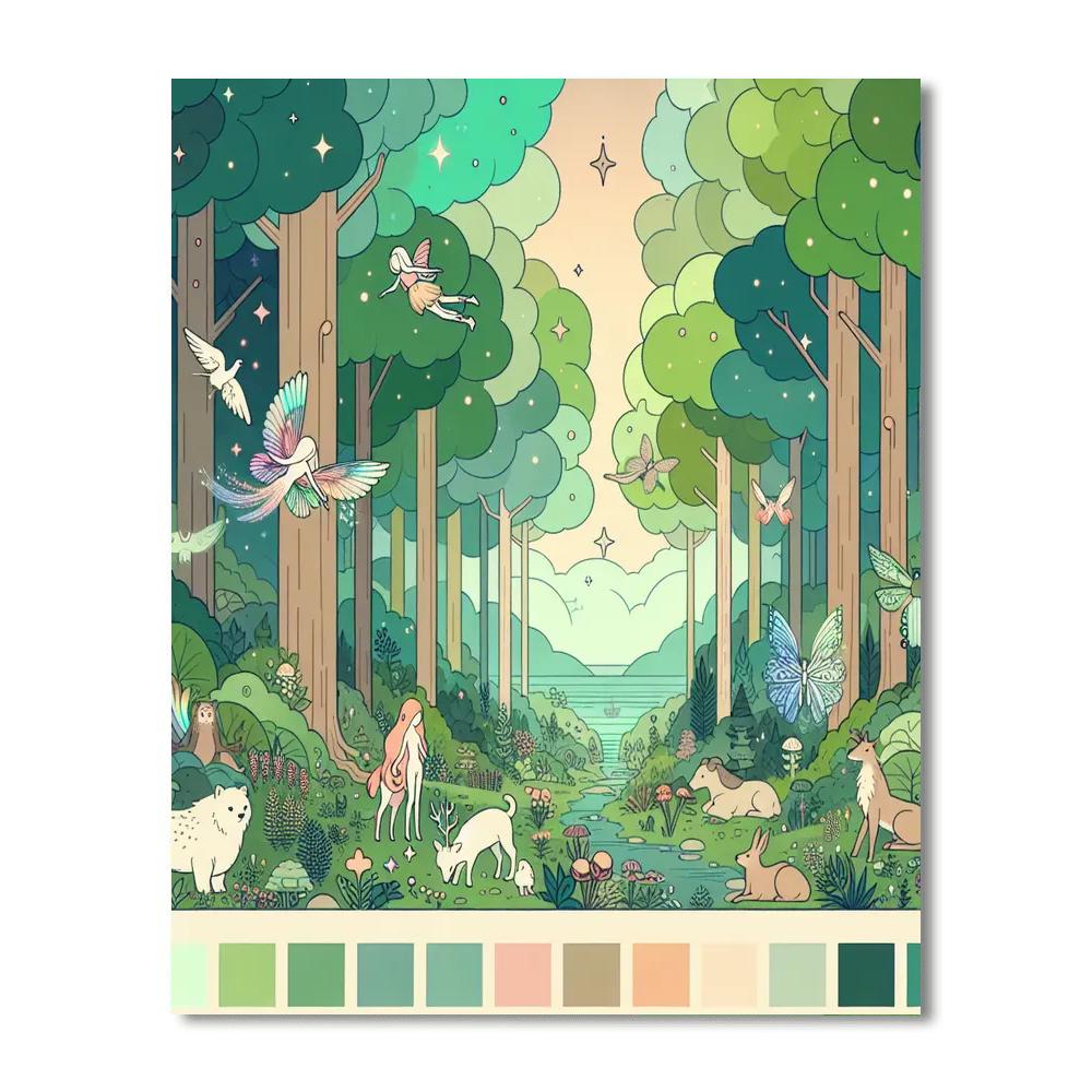 Forest Enchantment Retreat Painting Number Kit