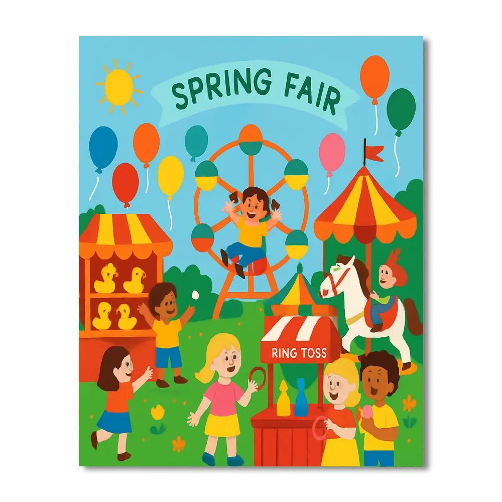 Spring Fair Festival Painting By Numbers Kit