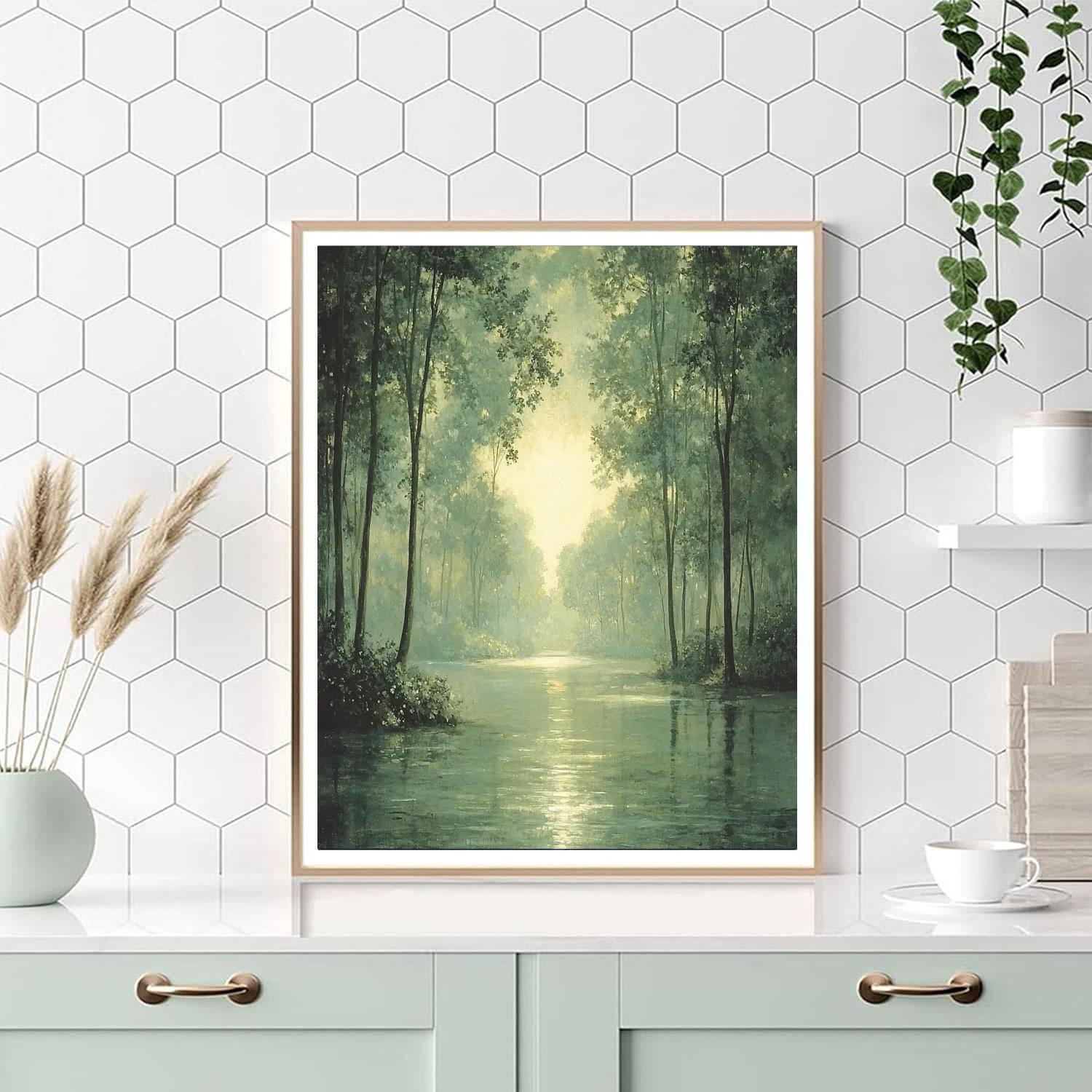 Jean-Baptiste-Camille Corot Inspired Verdant Retreat  Painting By Numbers Kit