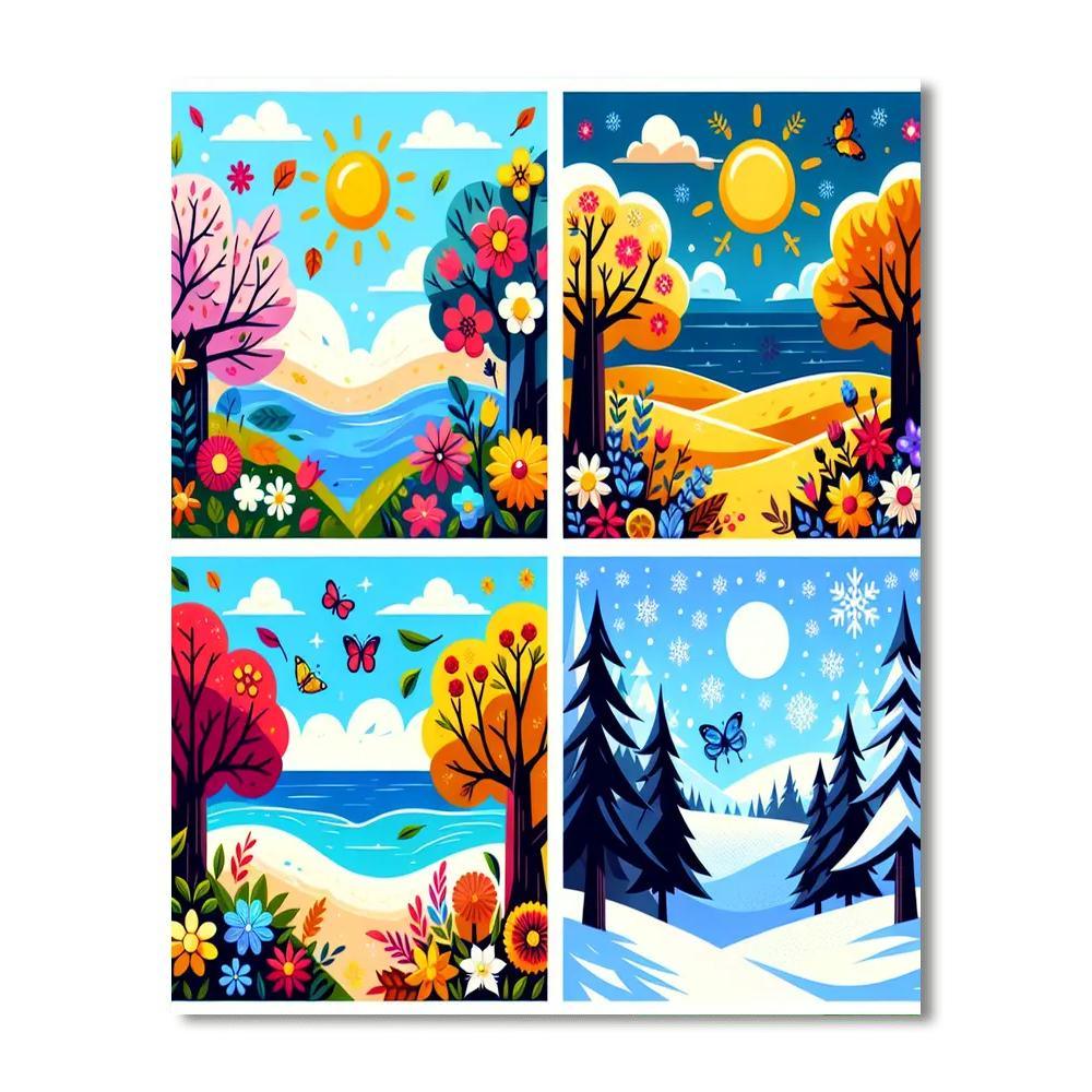Magical Seasons Of Nature Painting By Numbers Kit