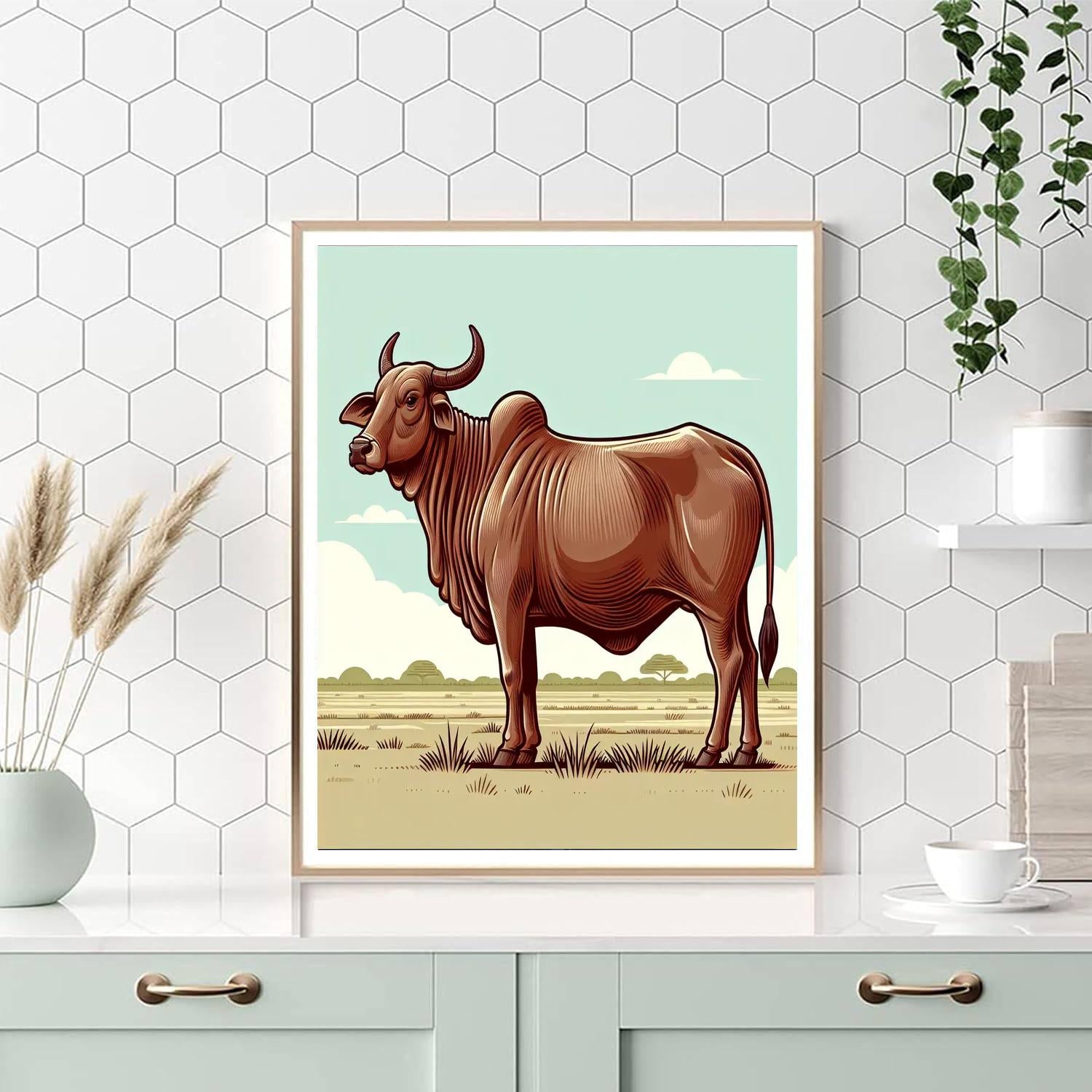 Zippy Zebu Paint By Numbers Art
