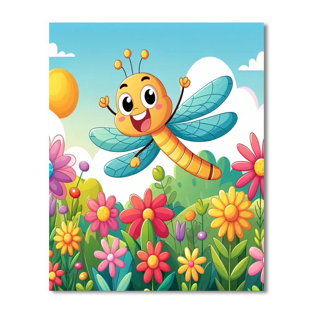 Happy Dragonfly Painting By Numbers Kit