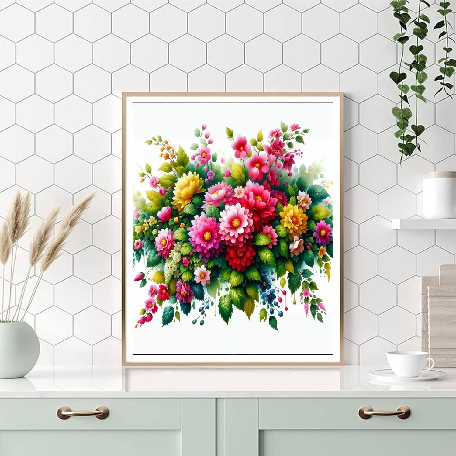 Vibrant Floral Cascade DIY Paint By Numbers