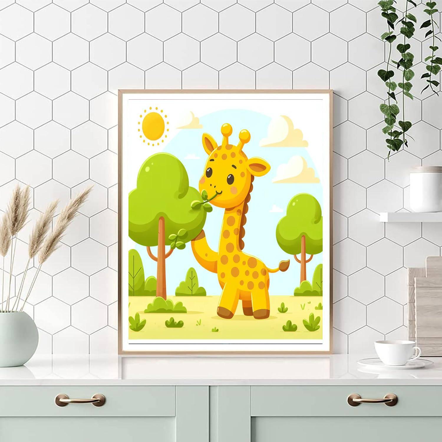 Cheerful Giraffe Painting By Numbers Kit