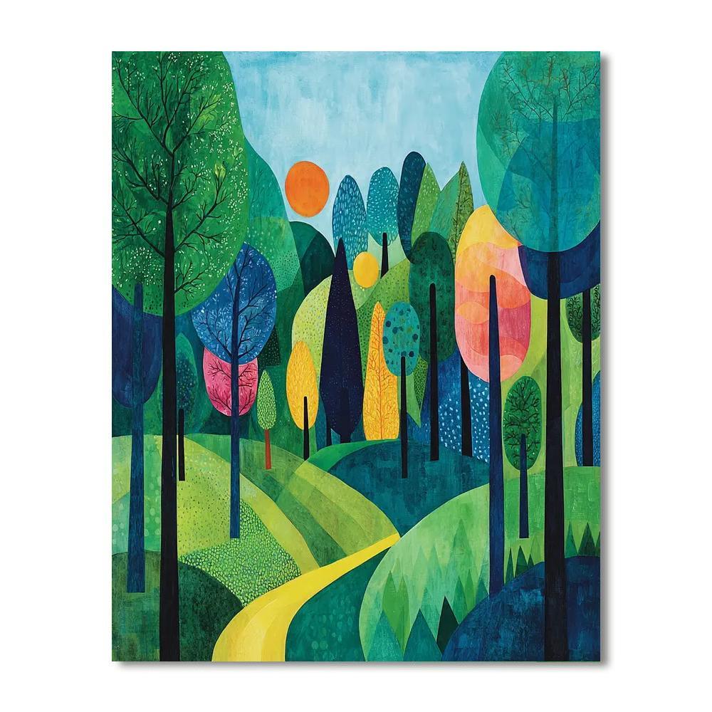 Paul Klee Inspired Abstract Forest Dreams  Paint By Numbers