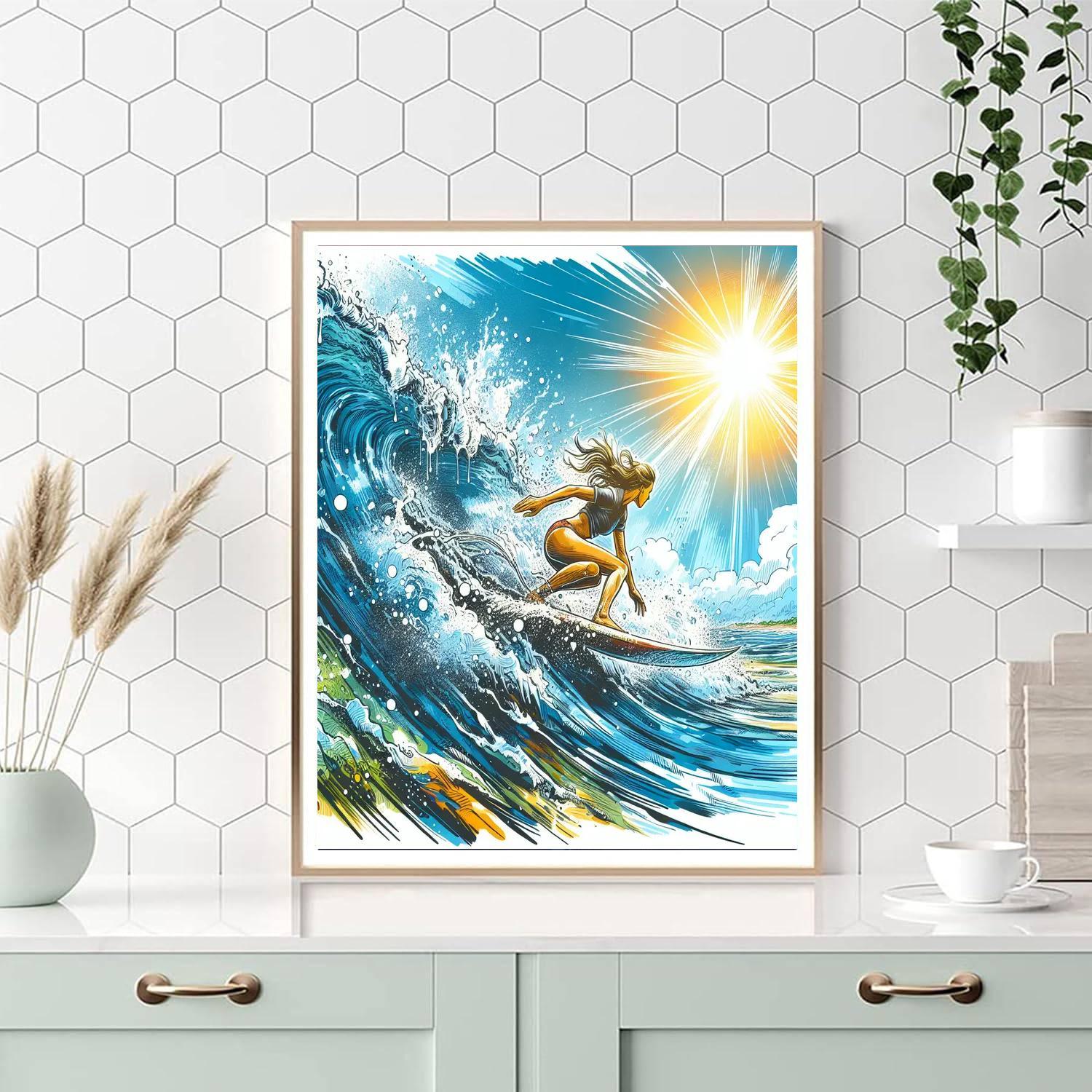 Dynamic Surf Adventure Paint By Numbers