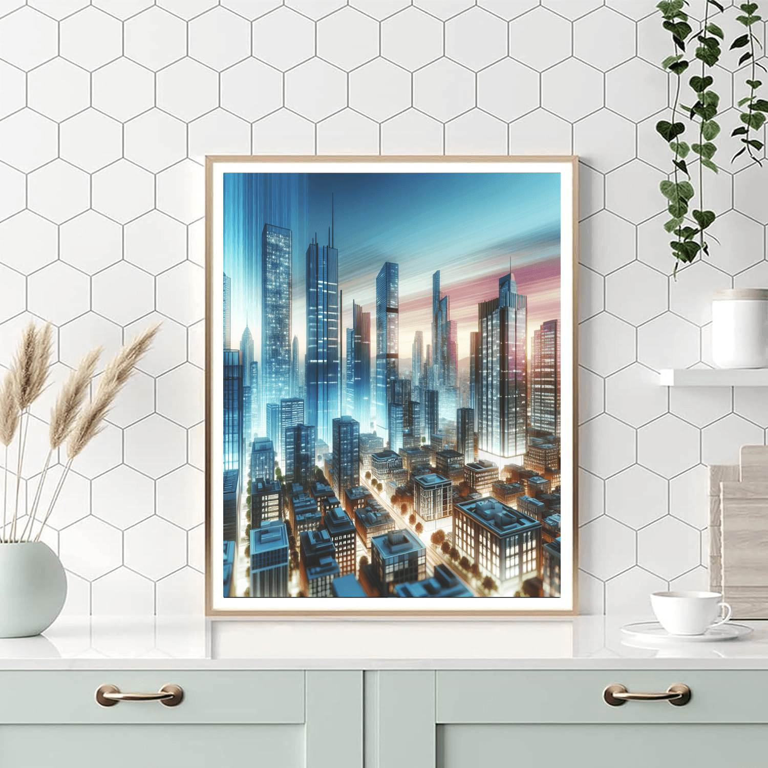 Pastel Urban Skyline DIY Paint By Numbers