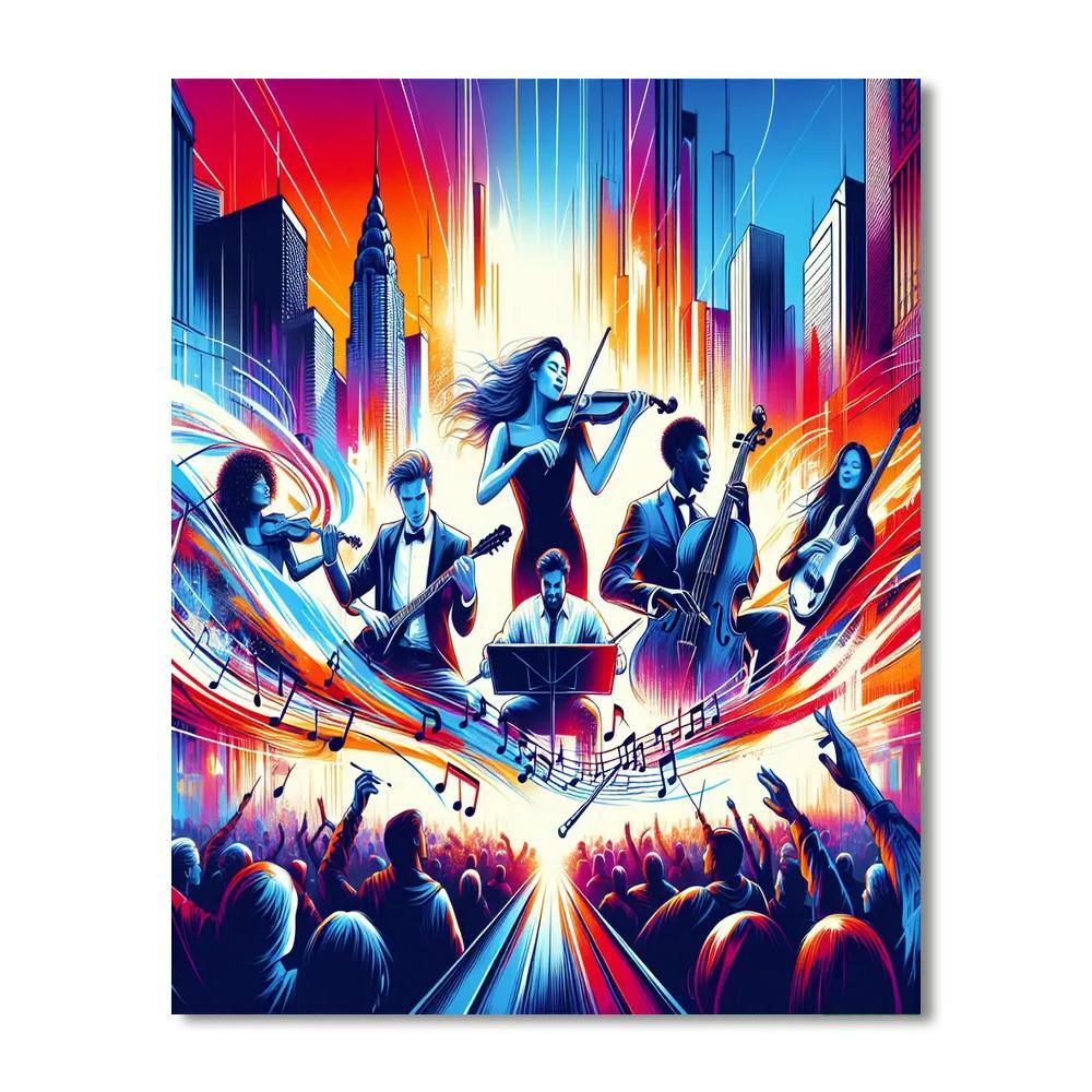 Dynamic Urban Symphony DIY Paint By Numbers