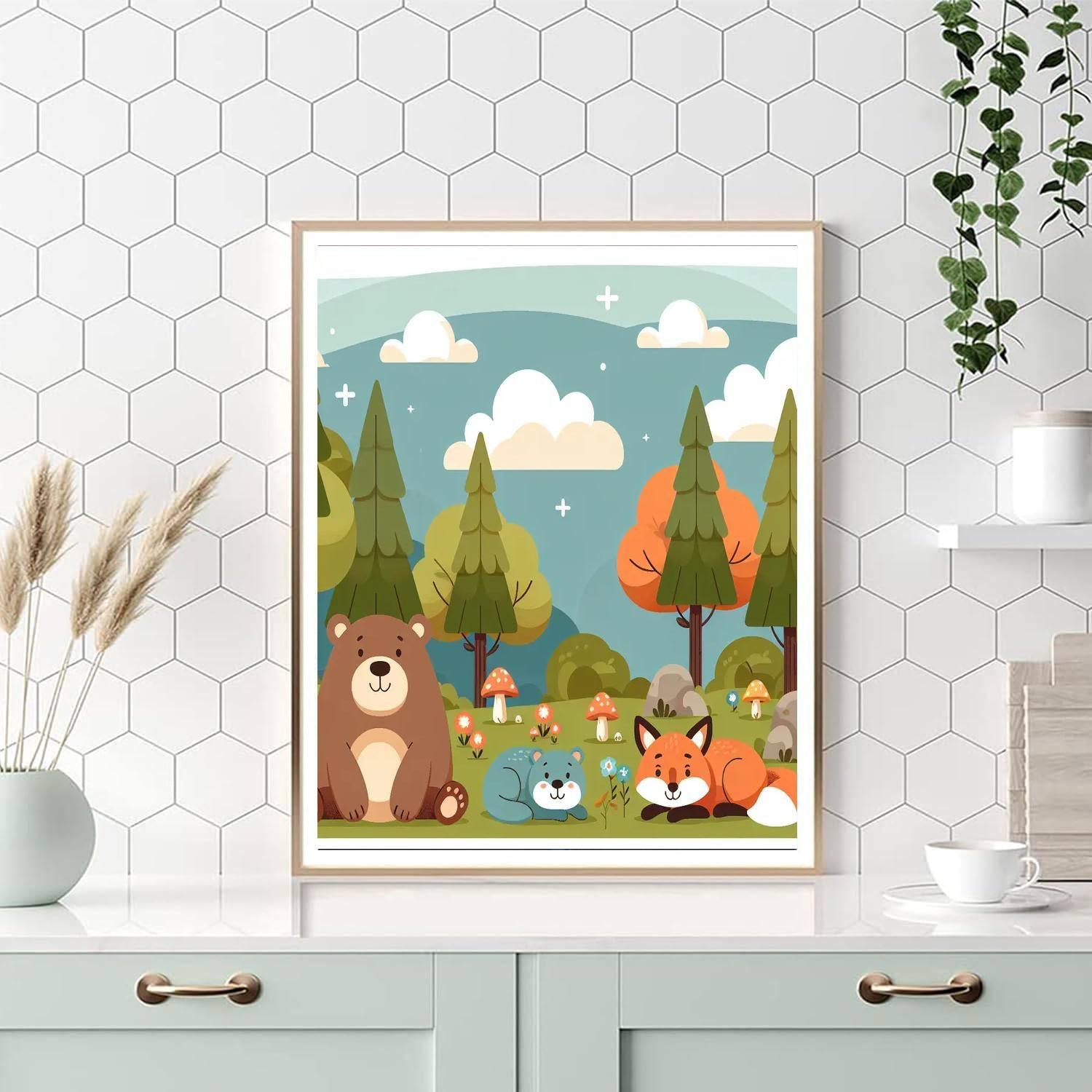 Cozy Woodland Hideaway Number Painting