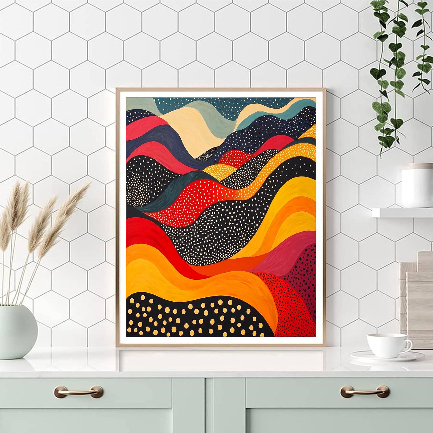 Yayoi Kusama Inspired Dancing Waves Of Color  DIY Paint By Numbers