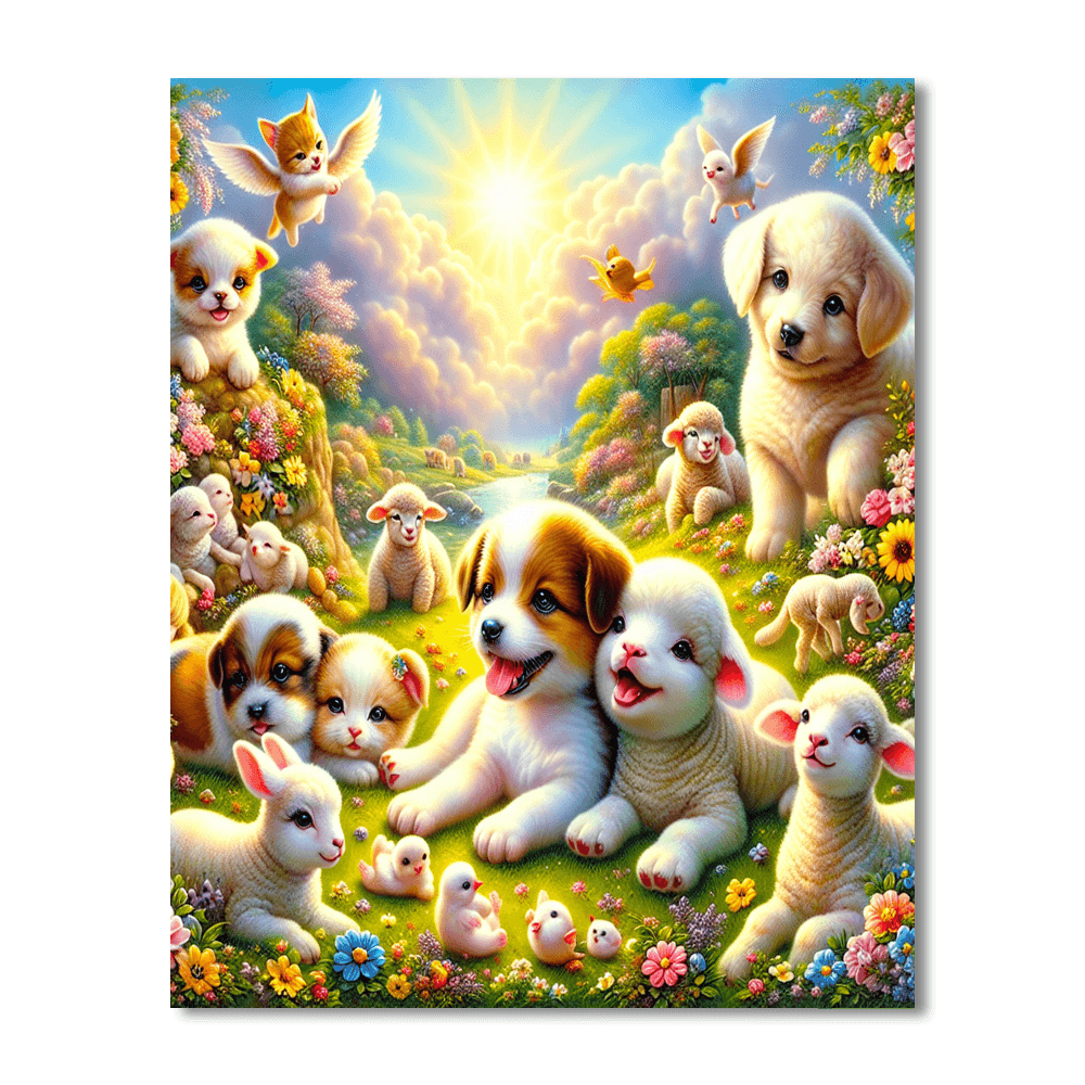 Cute Baby Animal Family Paint By Numbers