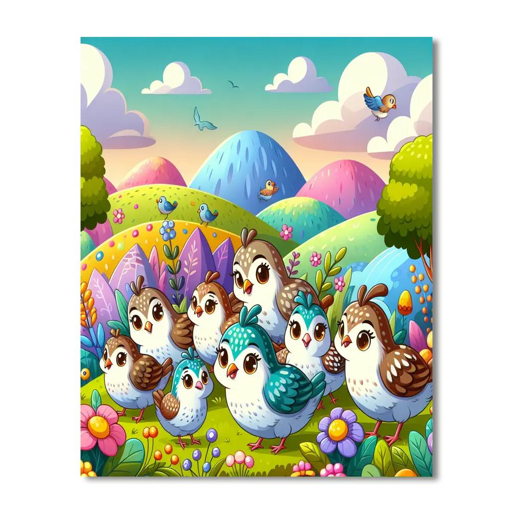 Quirky Quail Quest Numbered Painting Kits