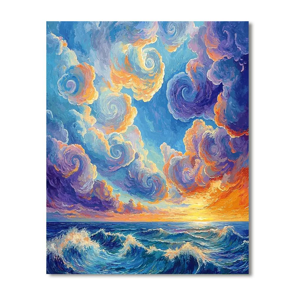 Paul Cézanne Inspired Whimsical Skies  Paint By Numbers Kits