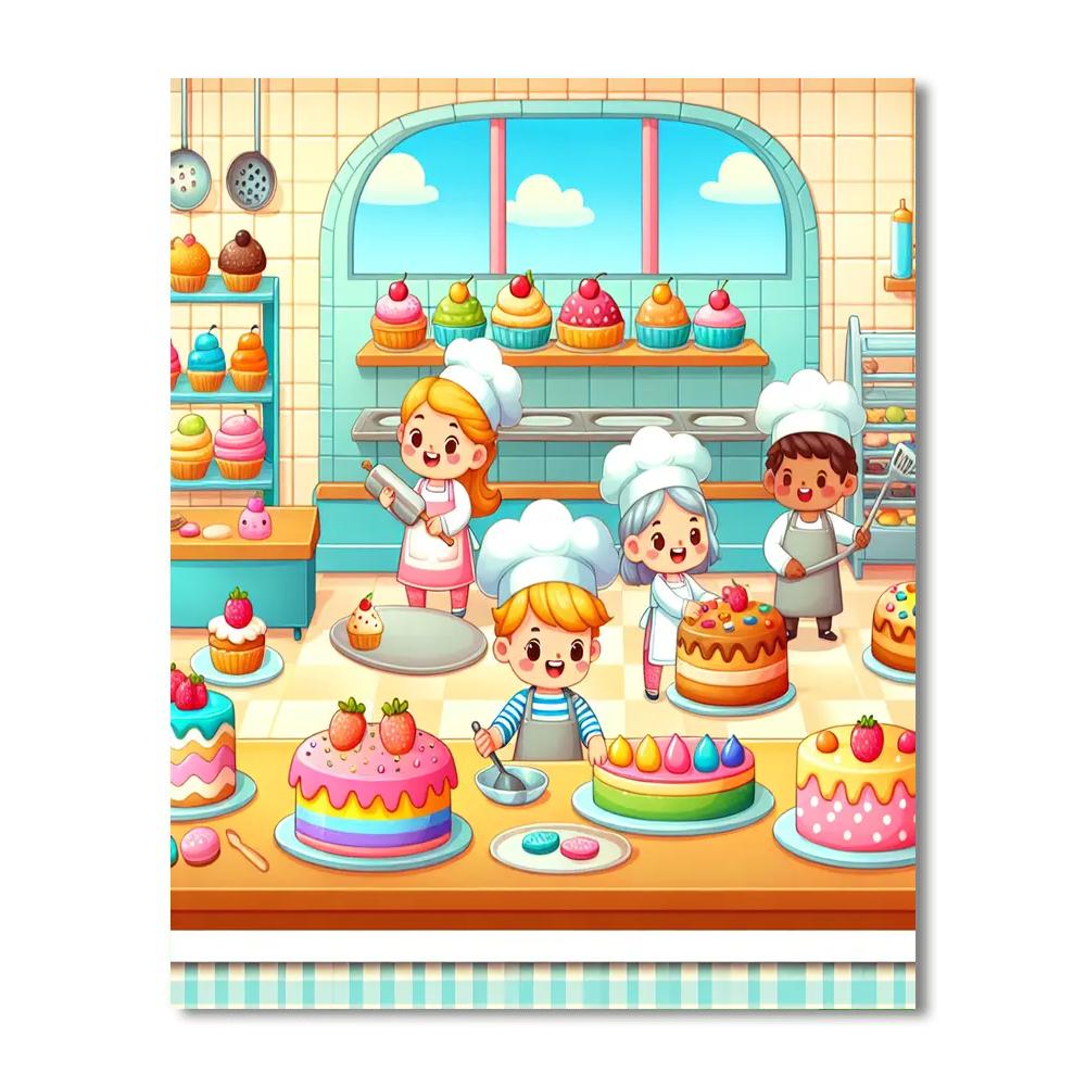Charming Bakery Delights Painting Number Kit