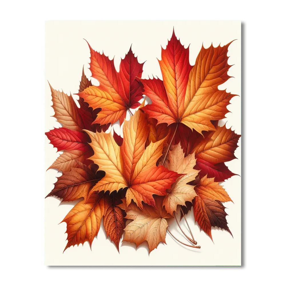 Gentle Autumn Leaves DIY Paint By Numbers