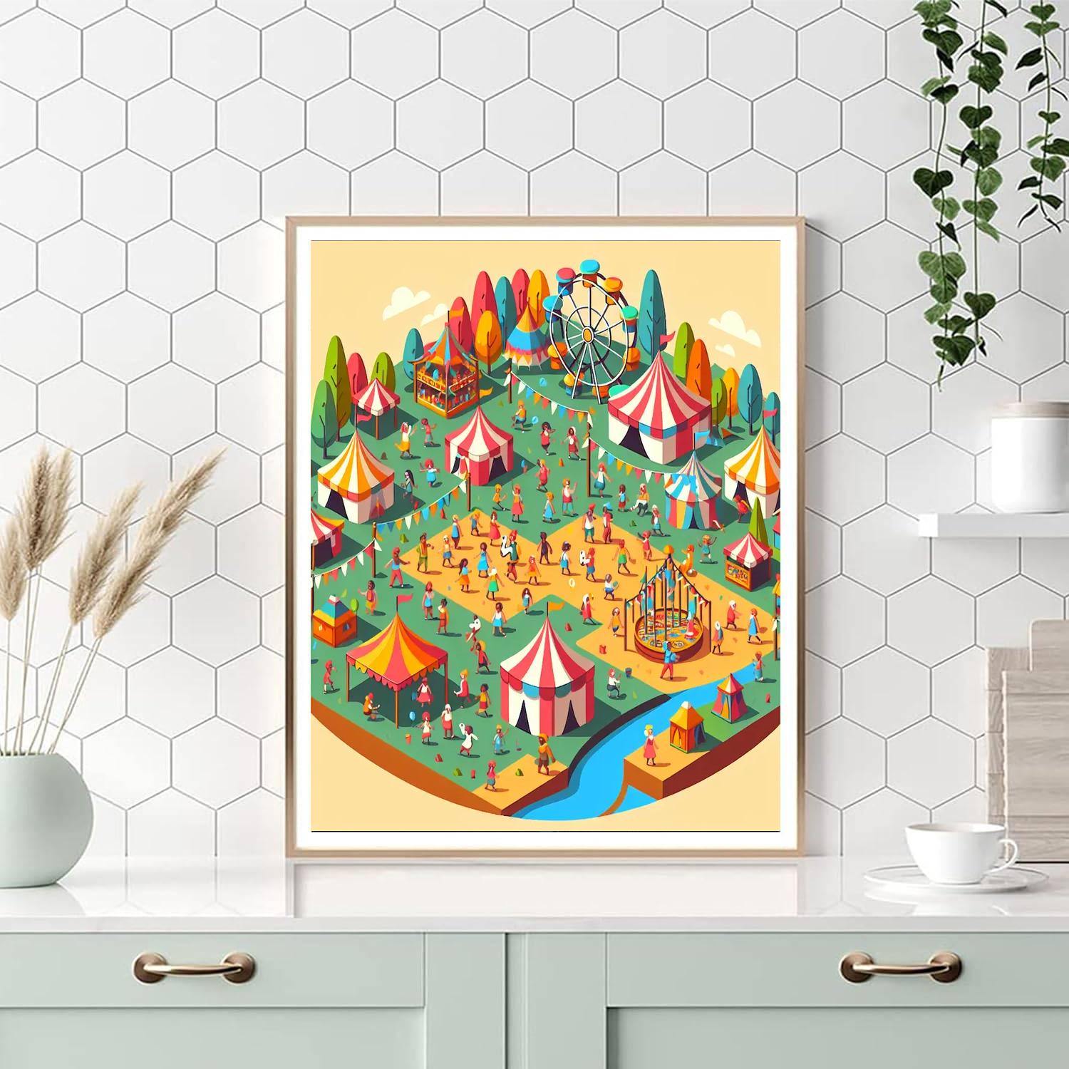 Merry Village Festival Numbered Painting Kits
