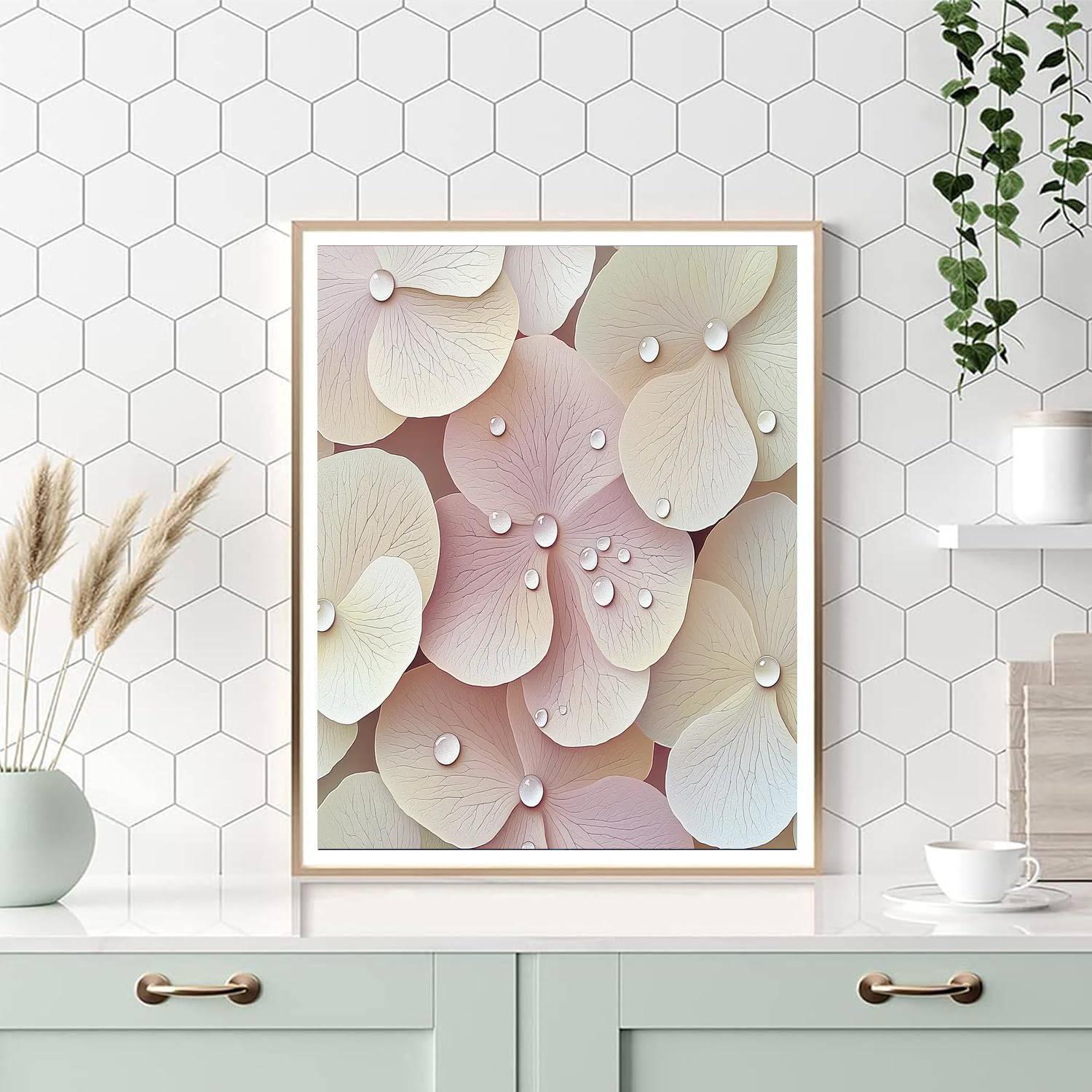 Leonardo Da Vinci Inspired Harmony Of Petals And Dew  Paint By Number