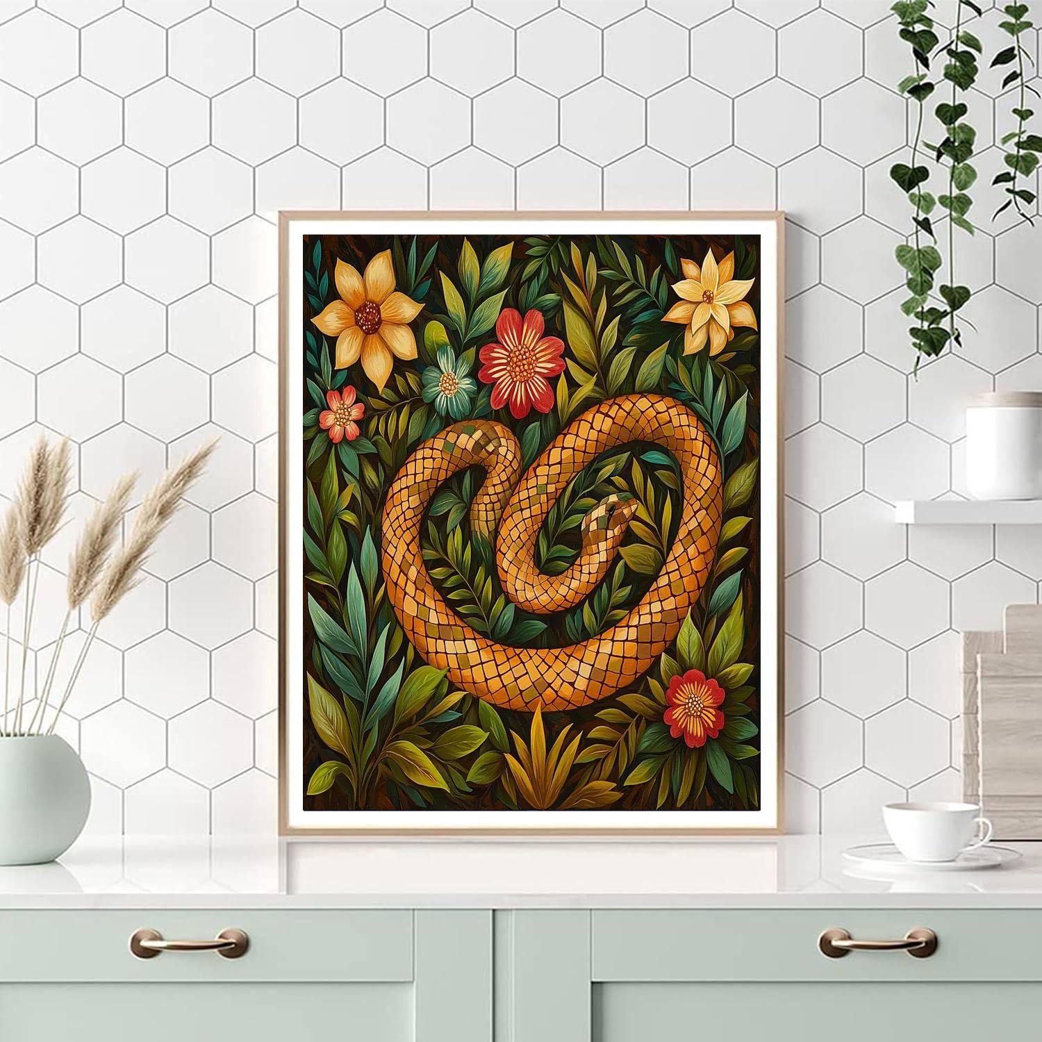 Frida Kahlo Inspired Resilience Of The Serpent  Painting Number Kit