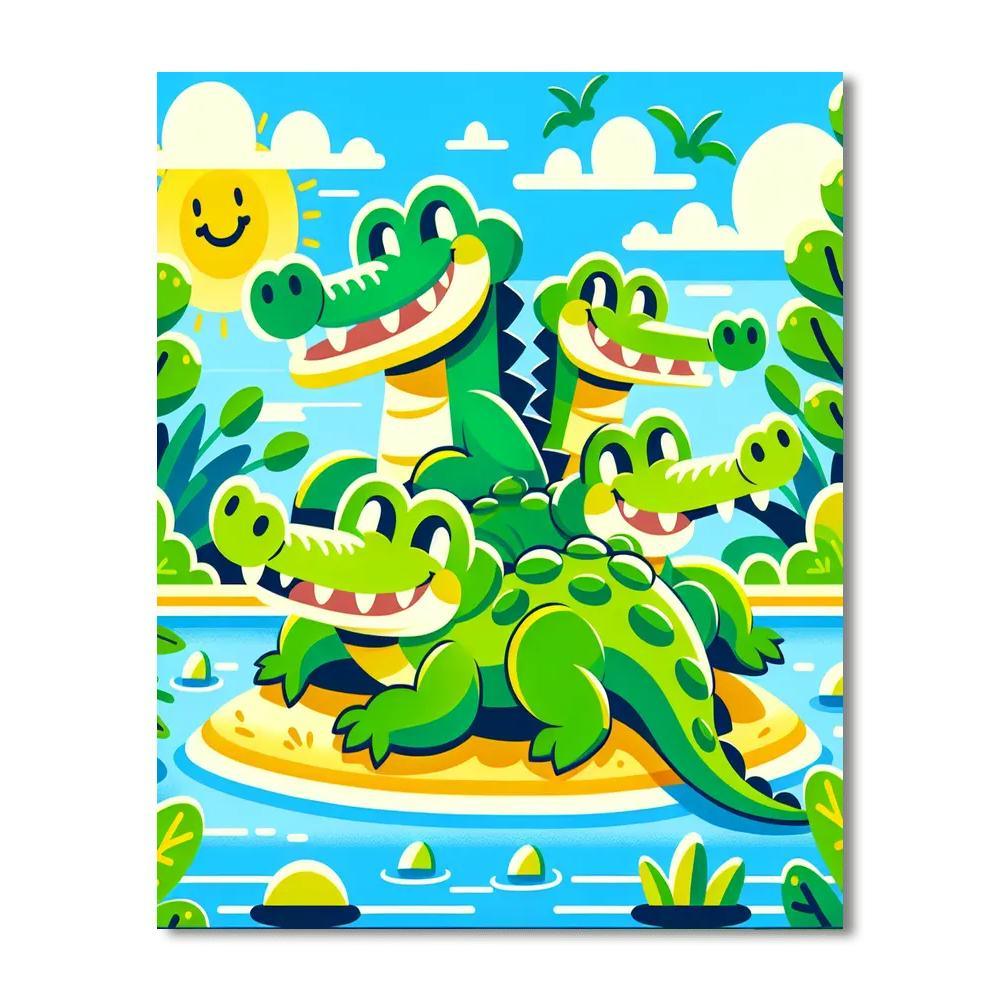 Colorful Crocodiles Paint By Number