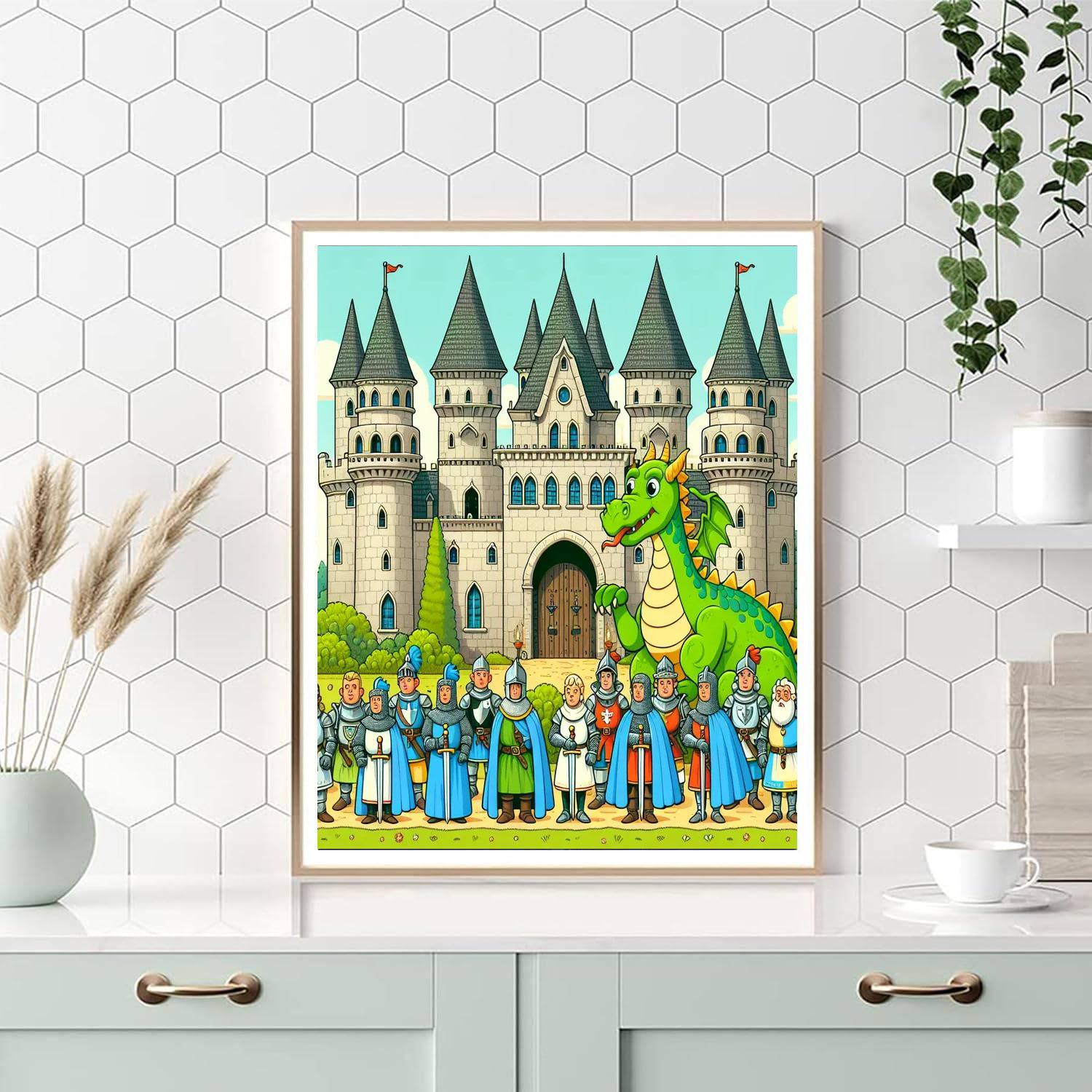 Dragon And Castle Quest Paint By Numbers Art