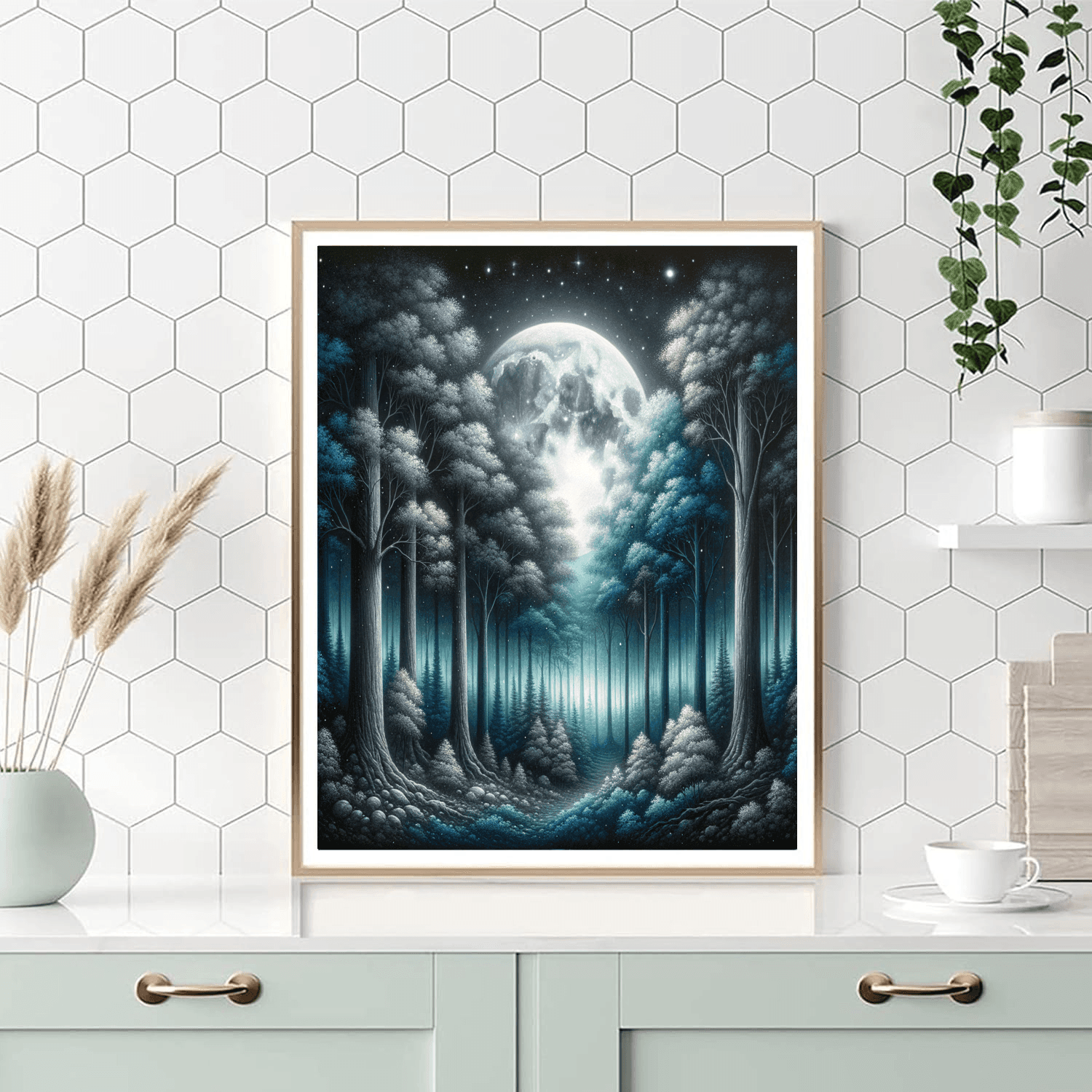 Enchanted Moonlit Forest Paint By Number