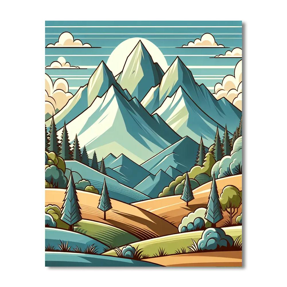 Majestic Mountain Magic Paint By Numbers Art