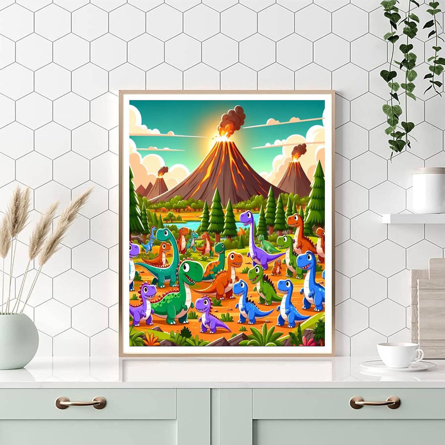 Exciting Dinosaur Expedition Painting By Numbers Kit