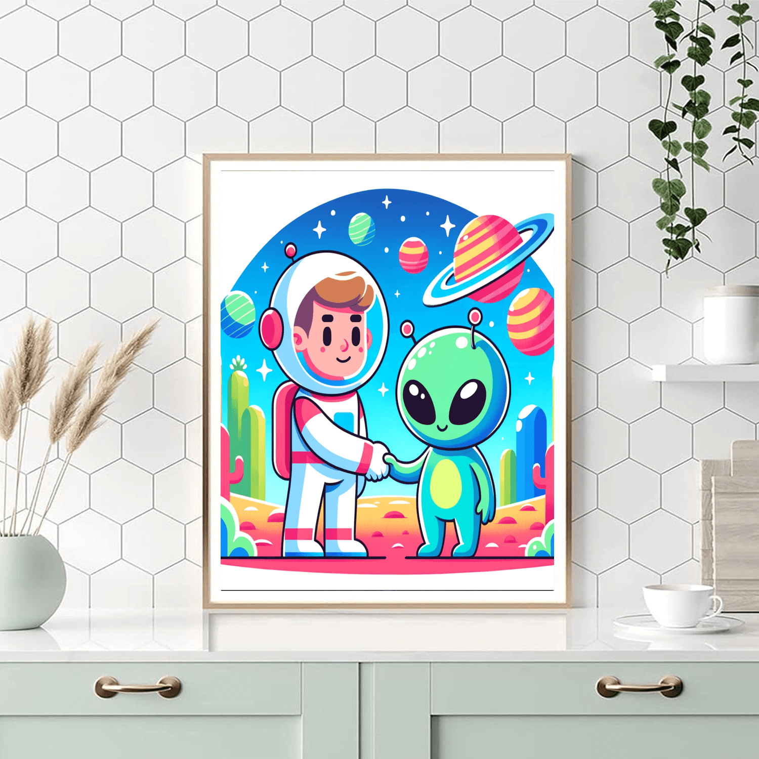 Spaceman Alien Encounter Numbered Painting Kits