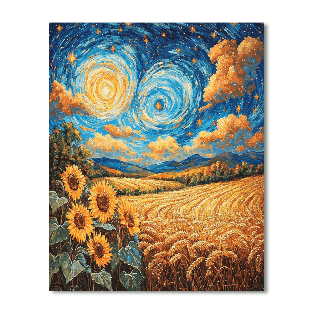 Vincent Van Gogh Inspired Rustic Harvest Symphony  Numbered Painting Kits