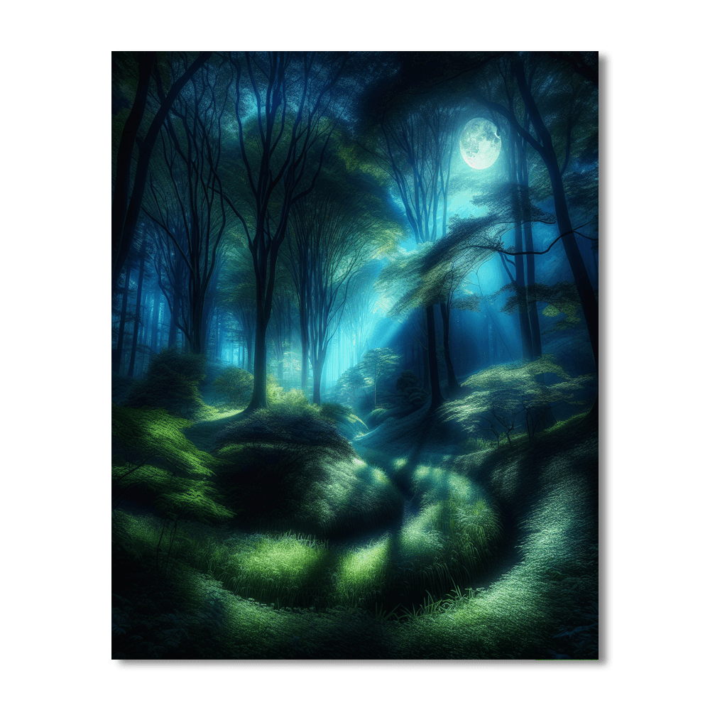 Mystical Moonlit Path Number Painting