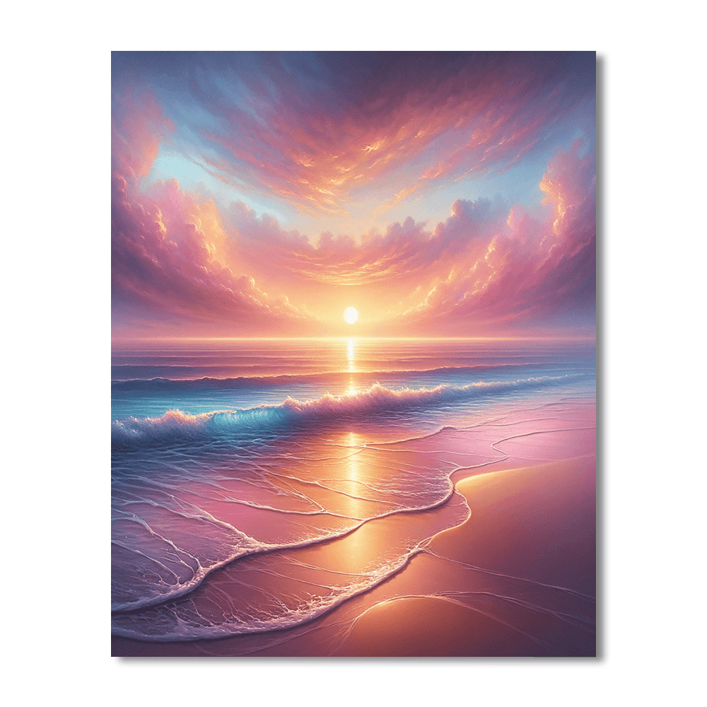 Ethereal Beach Sunset Painting By Numbers Kit