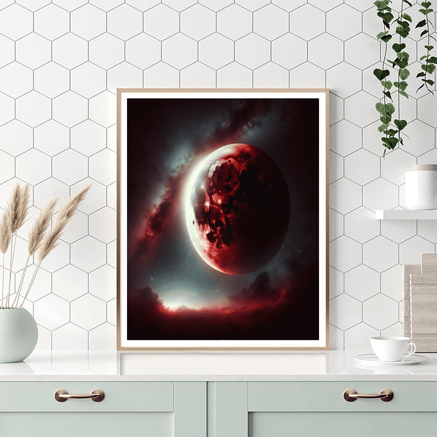 Astral Lunar Eclipse Number Painting